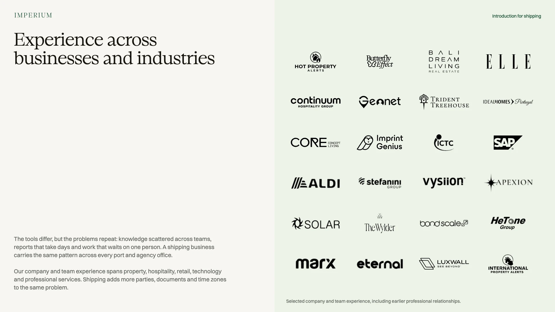 Slide 7: Experience across
businesses and industries