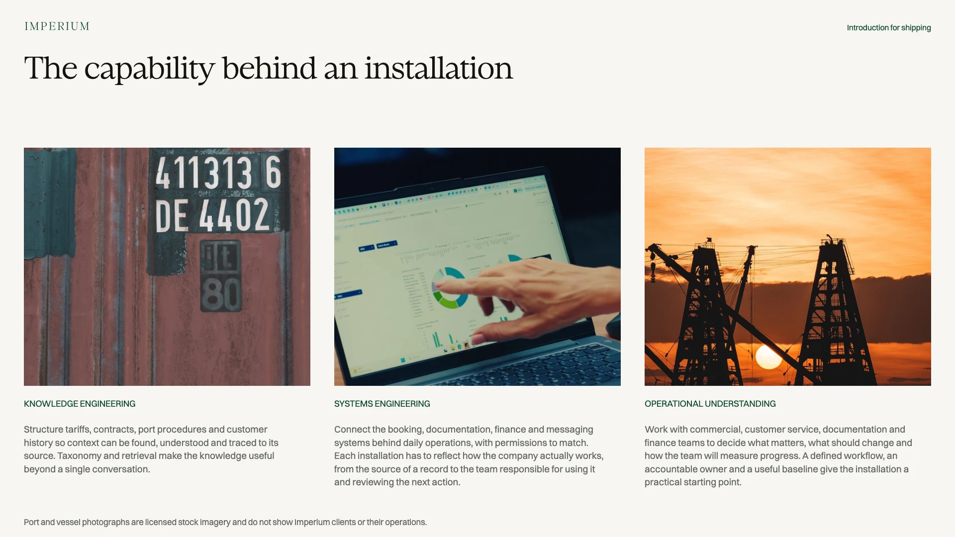 Slide 20: The capability behind an installation