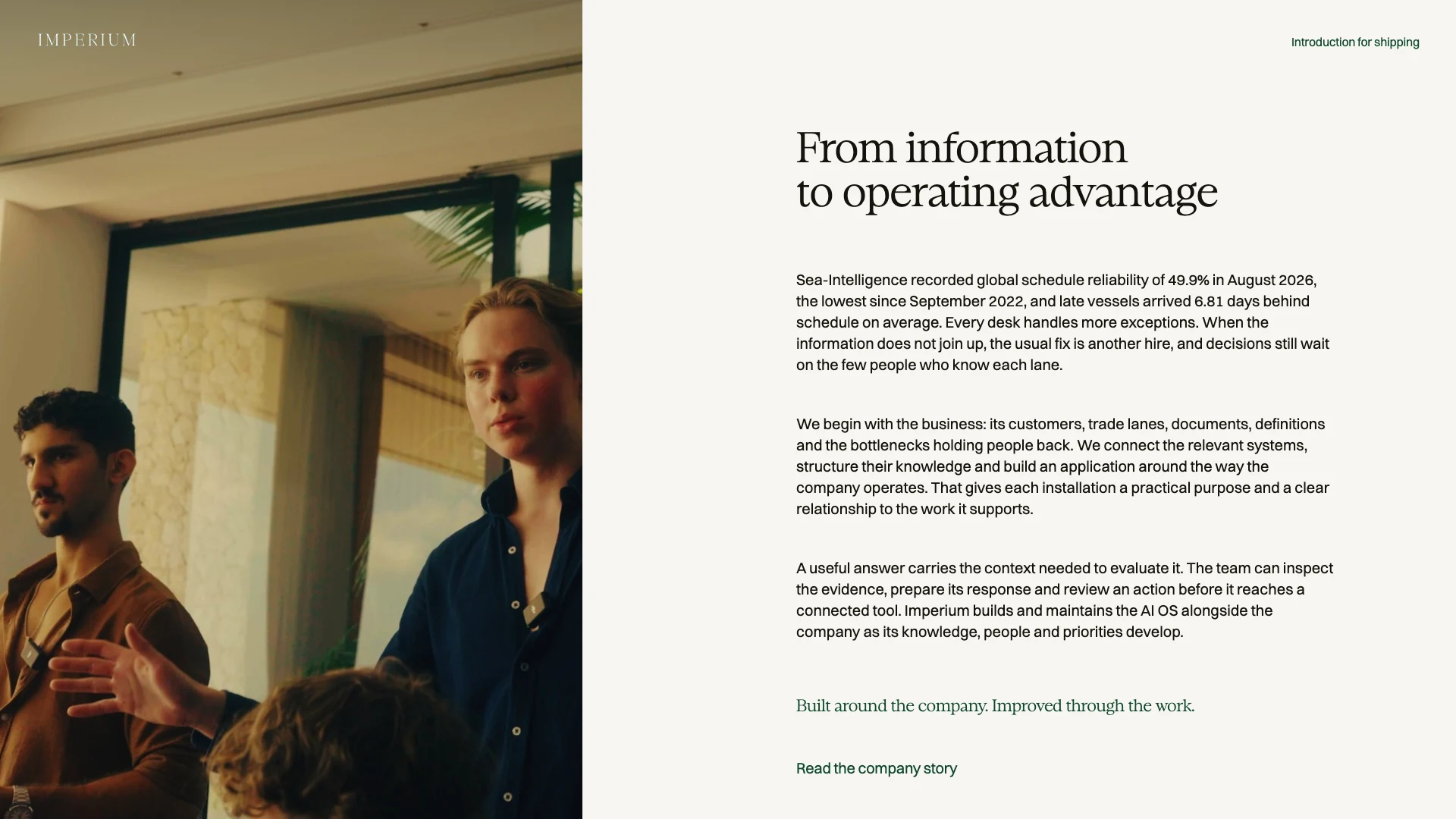 Slide 35: From information to operating advantage